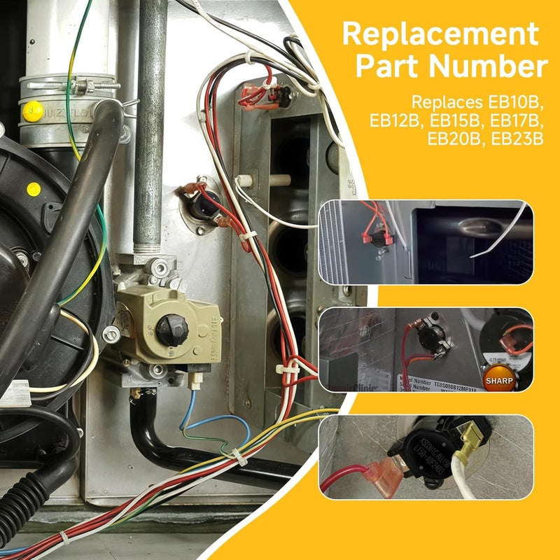 MZCTD L150-40F Auto Reset Furnace Limit Switch, Compatible with York, Compatible with Coleman, Also Compatible with Nordyne, Miller, Intertherm, Replaces 024-35596-000, S1-7142-3091, 626338 - Image 3